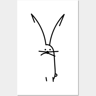 Bunny minimalism stick figure Posters and Art